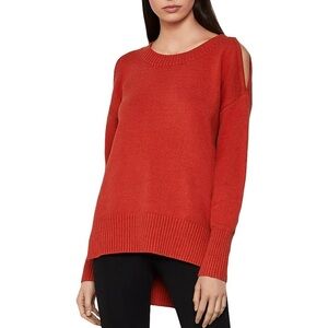 BCBGMAXAZRIA Cold Shoulder Burgundy Sweater XS NWT